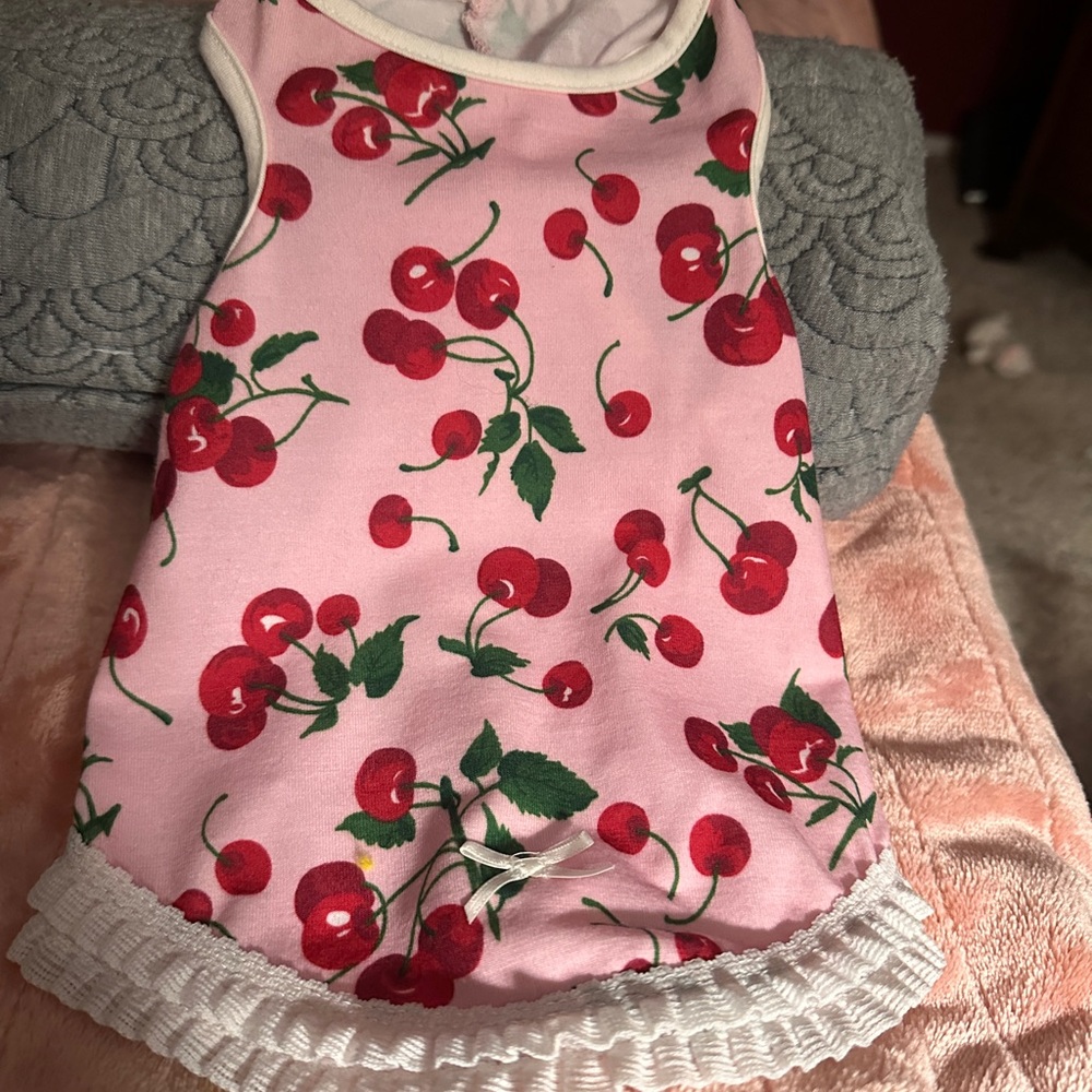 Ruff Ruff Couture Pink Cherry Dog Dress | Size M | Made in USA